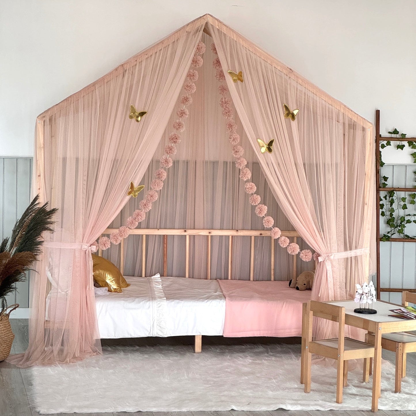 Açık Pudra Premium Montessori Cibinlik - A Tipi