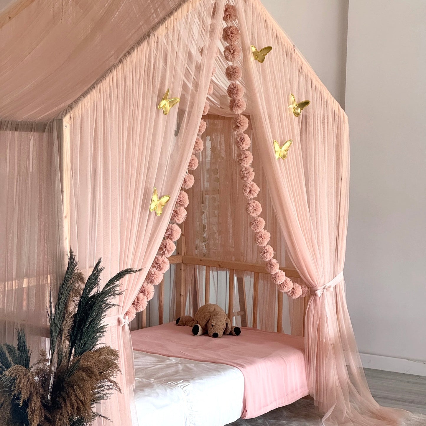Açık Pudra Premium Montessori Cibinlik - A Tipi