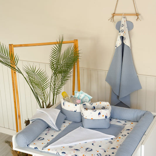 Alt Açma Setleri Mavi Desenli