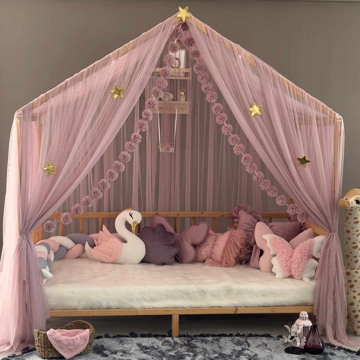 Pastel Pembe Montessori Cibinlik - Premium A Tipi