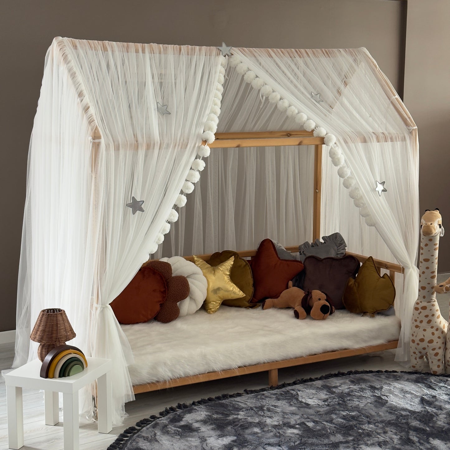 Beyaz Montessori Cibinlik - Premium Standart