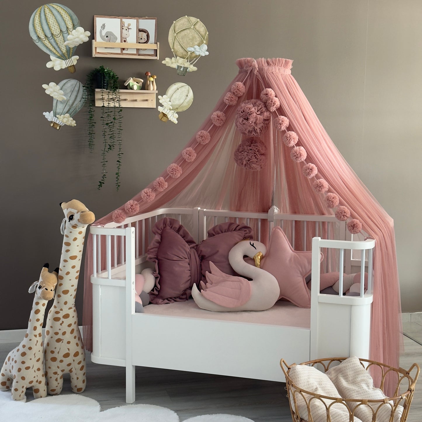 Gül Kurusu Aparatlı Beşik Cibinliği