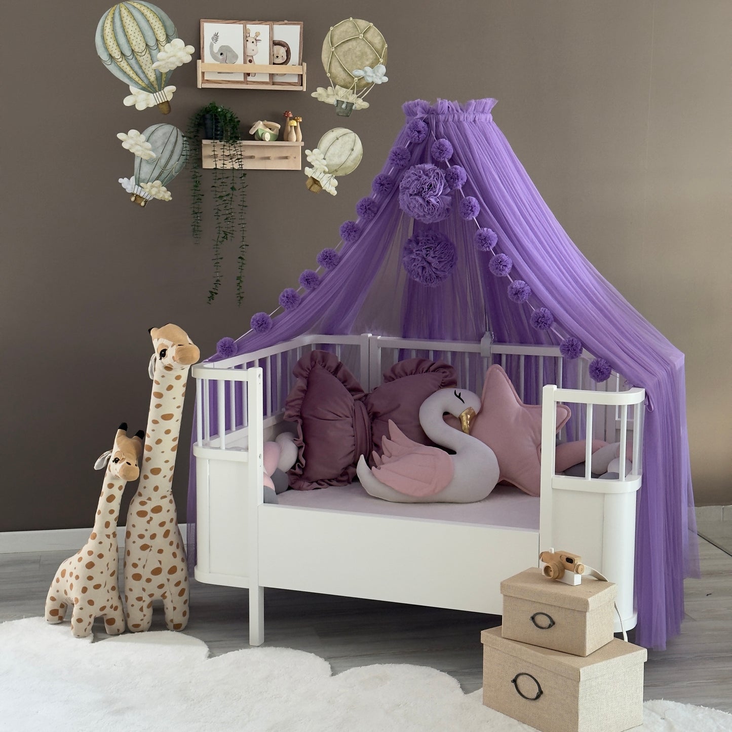 Lila Aparatlı Beşik Cibinliği