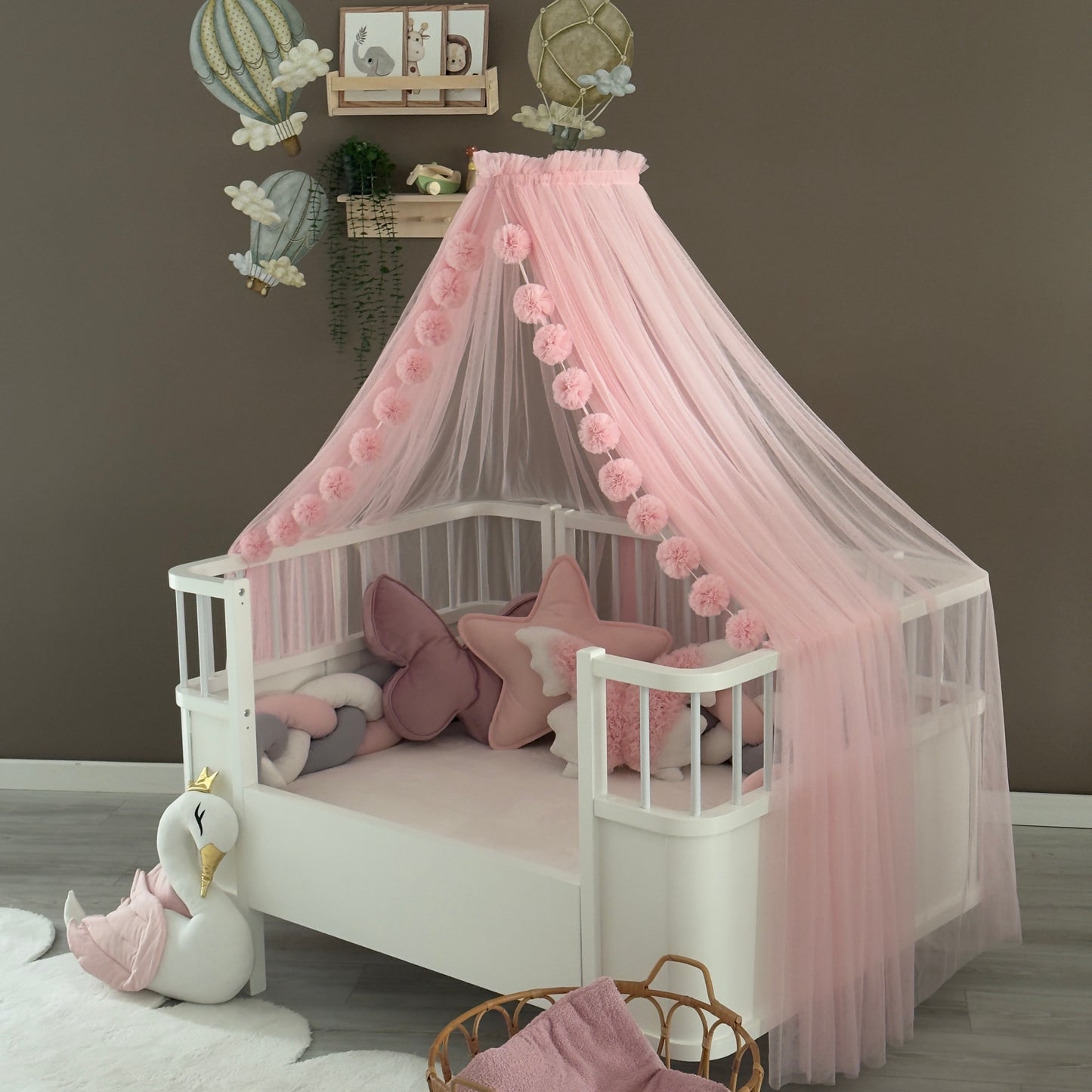 Toz Pembe Aparatlı Beşik Cibinliği