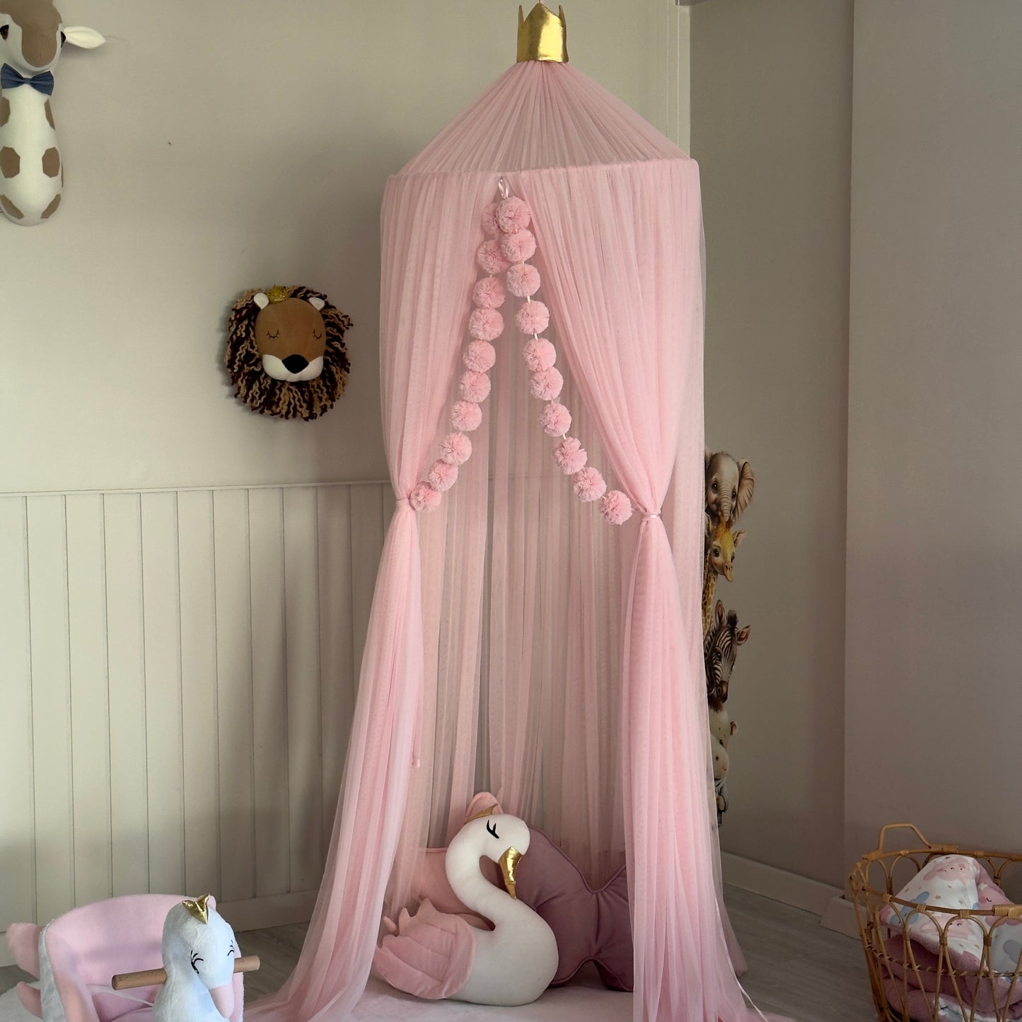 Premium Toz Pembe Tül Cibinlik