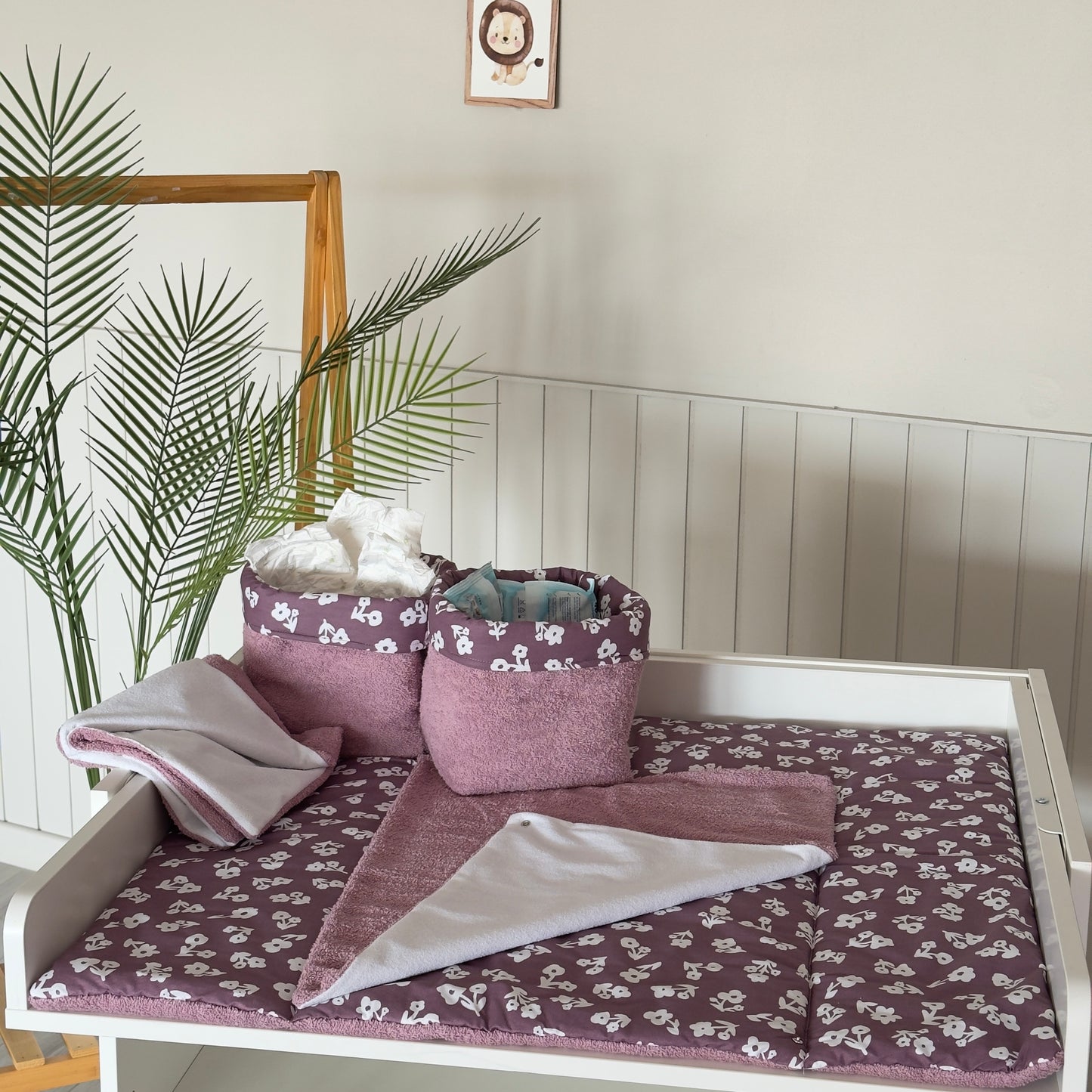 Alt Açma Setleri Mor Çiçek Desenli