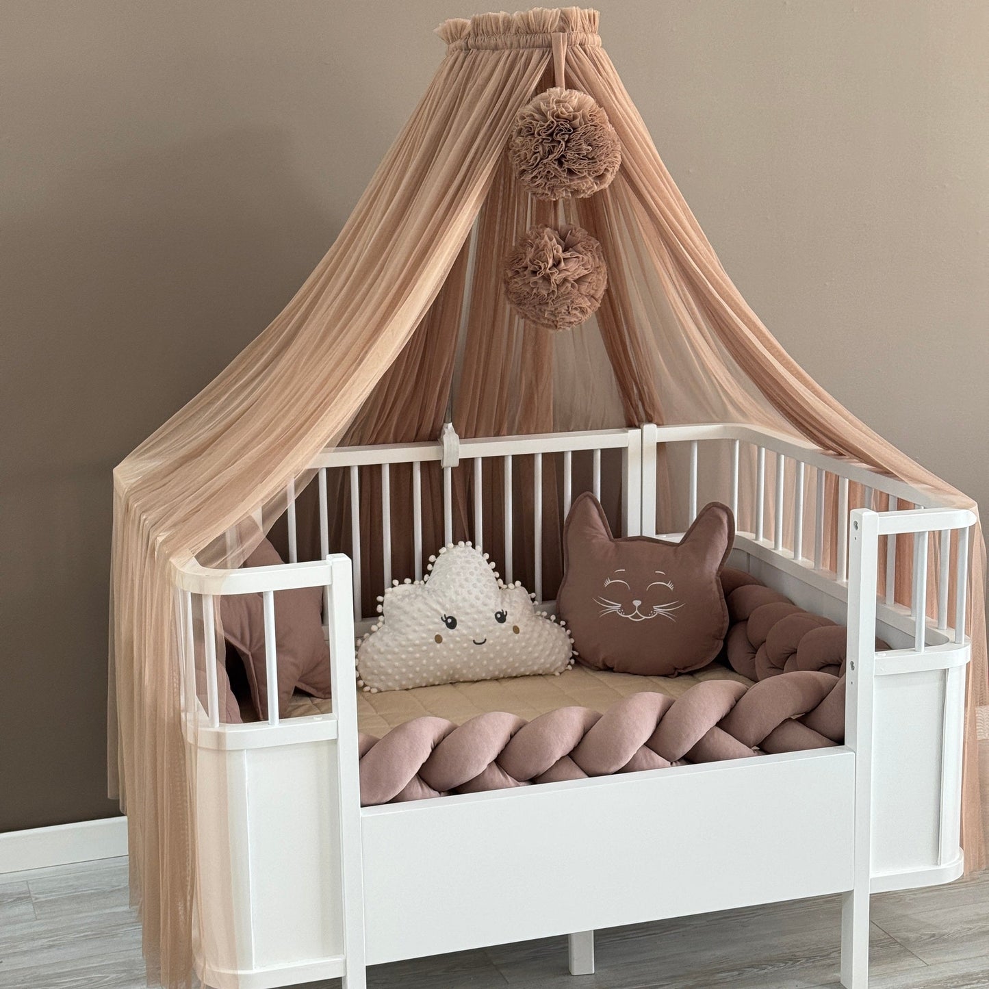 Personalized Crib Bumper Set - Kahverengi