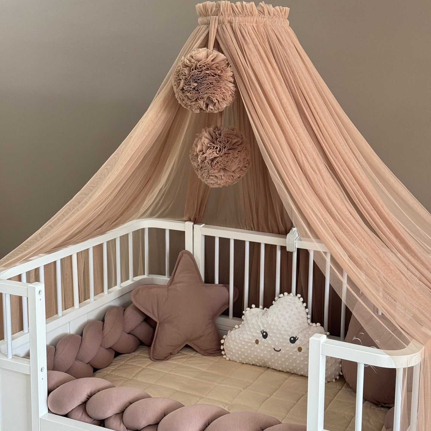 Personalized Crib Bumper Set - Kahverengi