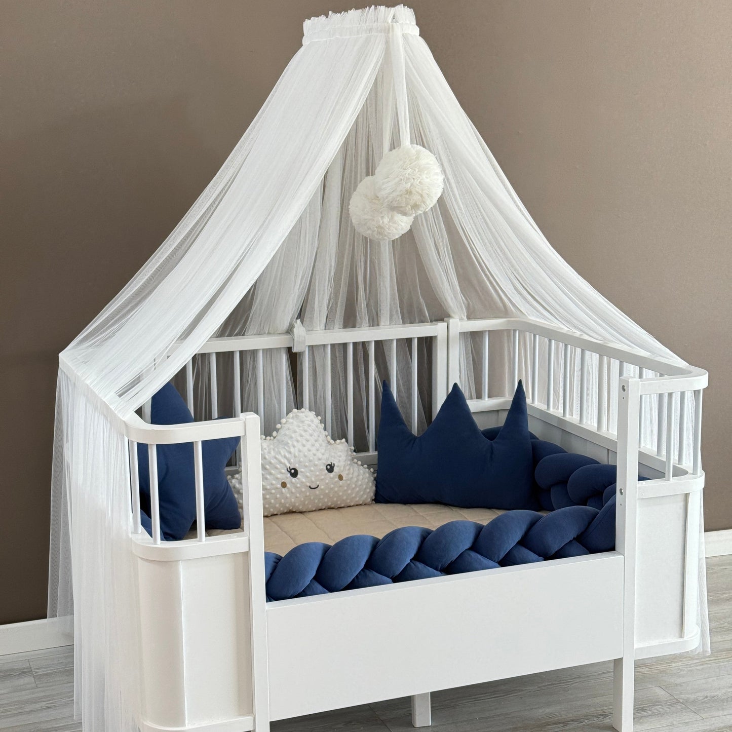 Personalized Crib Bumper Set - Beyaz - İndigo