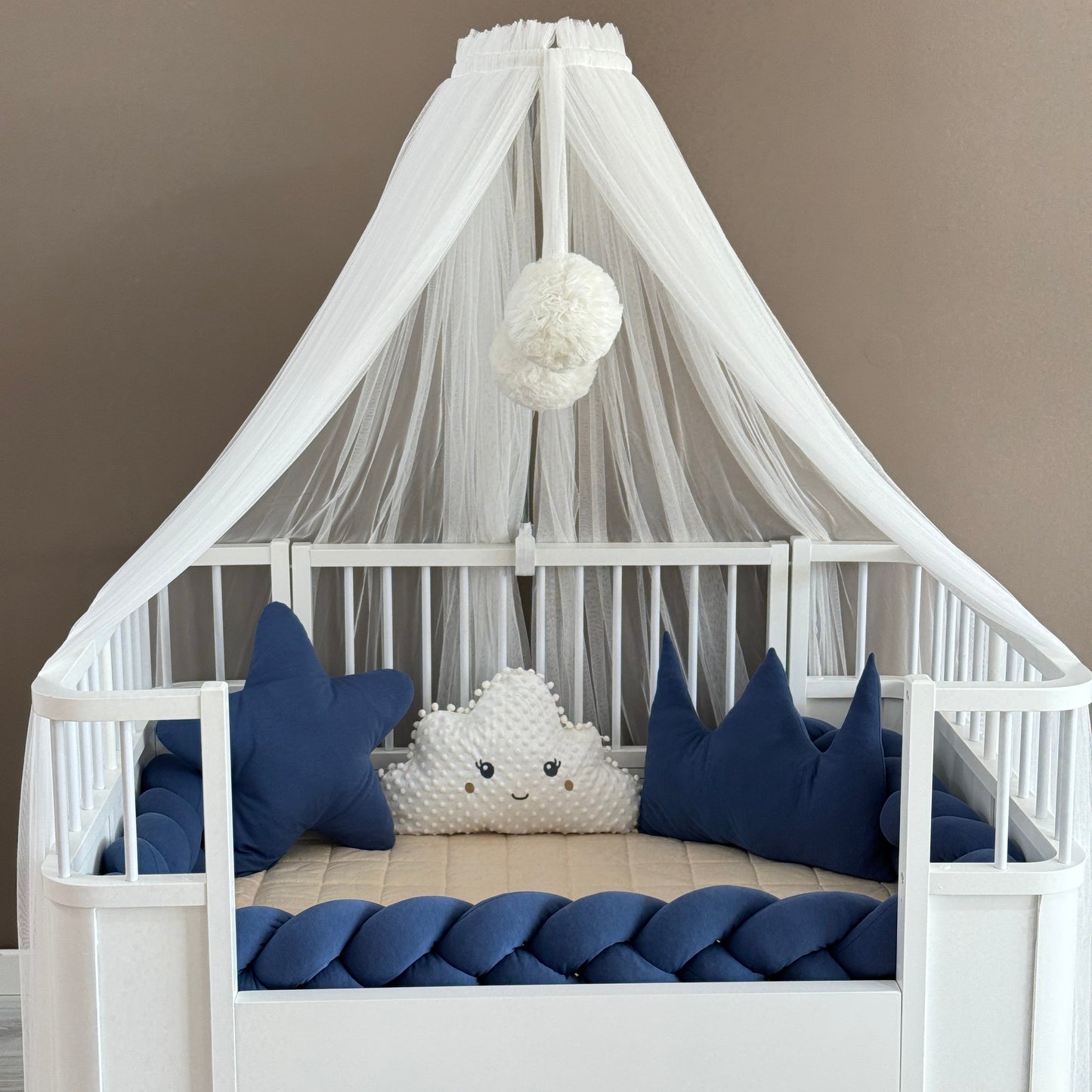 Personalized Crib Bumper Set - Beyaz - İndigo