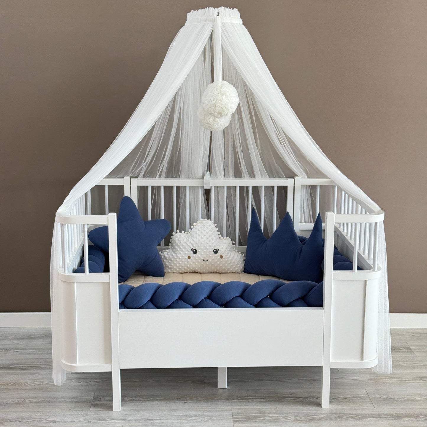 Personalized Crib Bumper Set - Beyaz - İndigo