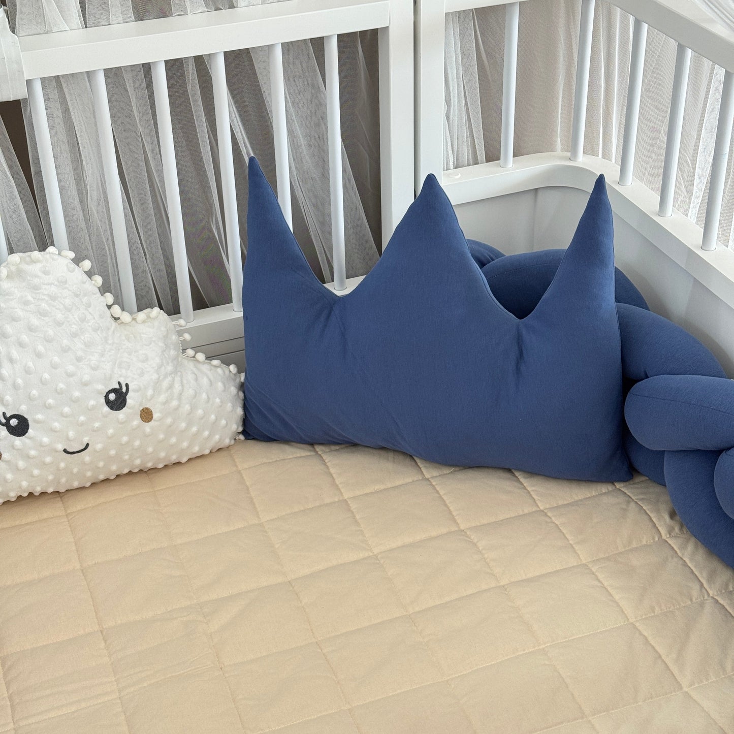 Personalized Crib Bumper Set - Beyaz - İndigo