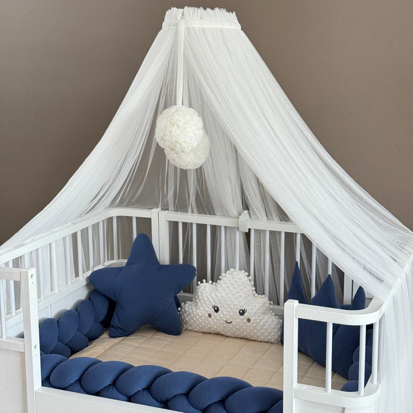 Personalized Crib Bumper Set - Beyaz - İndigo