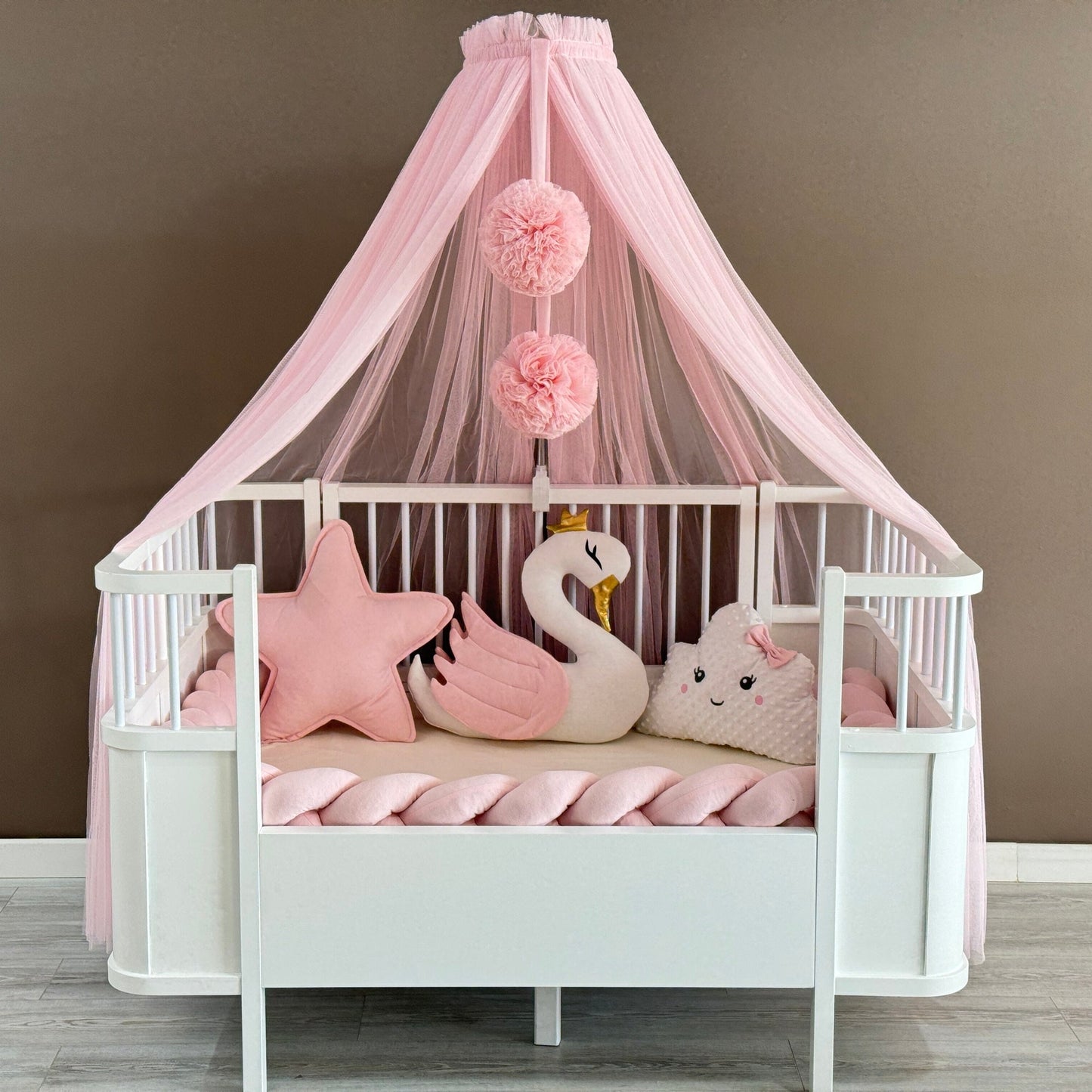 Personalized Crib Bumper Set - Toz Pembe