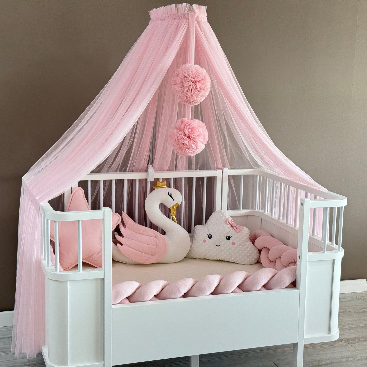 Personalized Crib Bumper Set - Toz Pembe