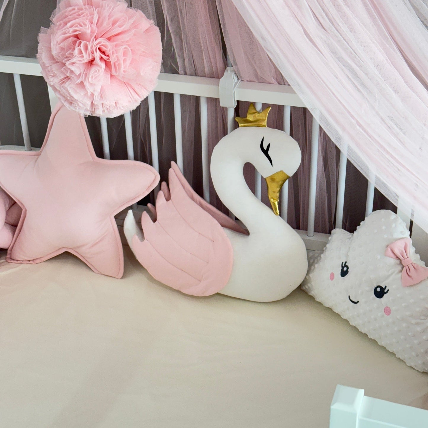 Personalized Crib Bumper Set - Toz Pembe