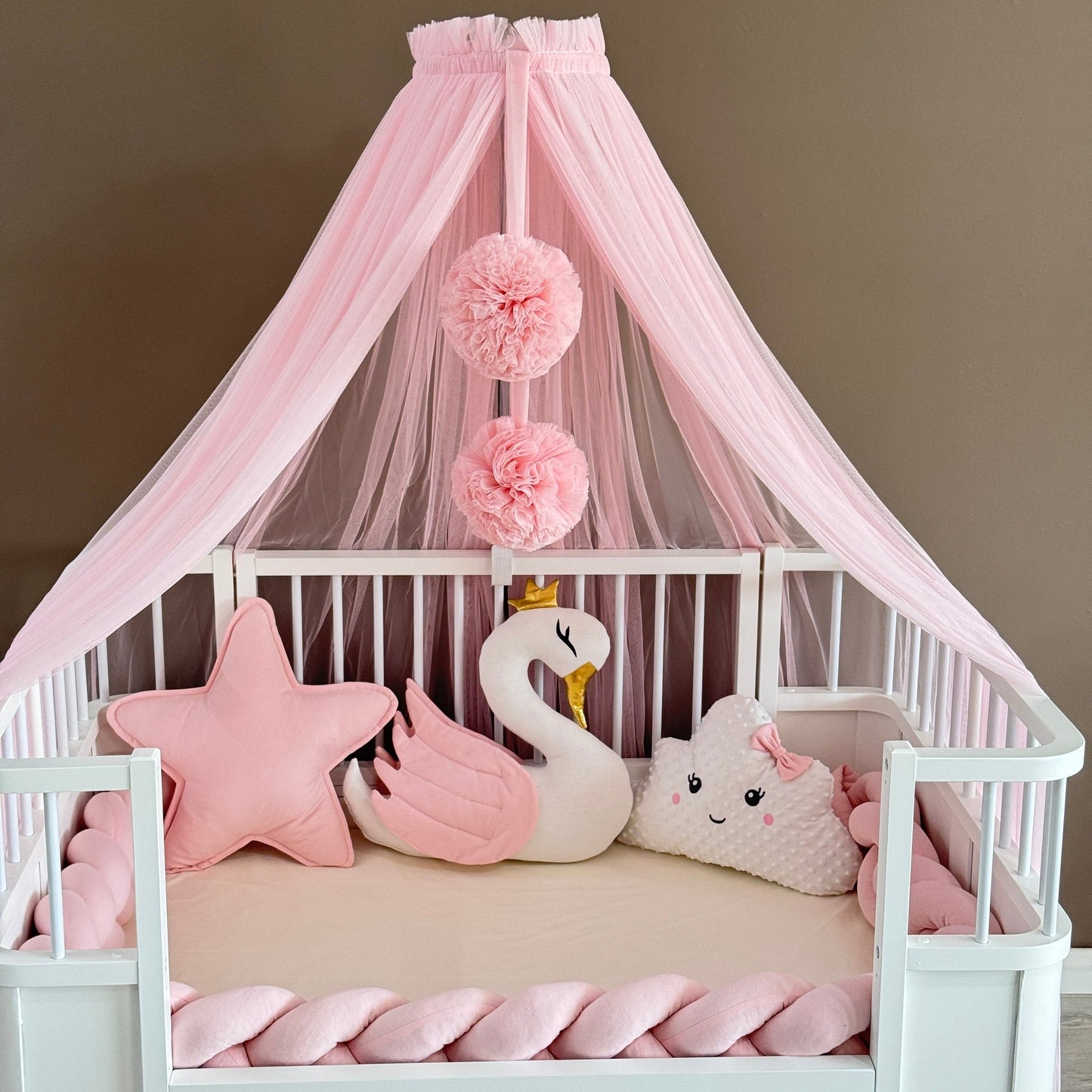 Personalized Crib Bumper Set - Toz Pembe