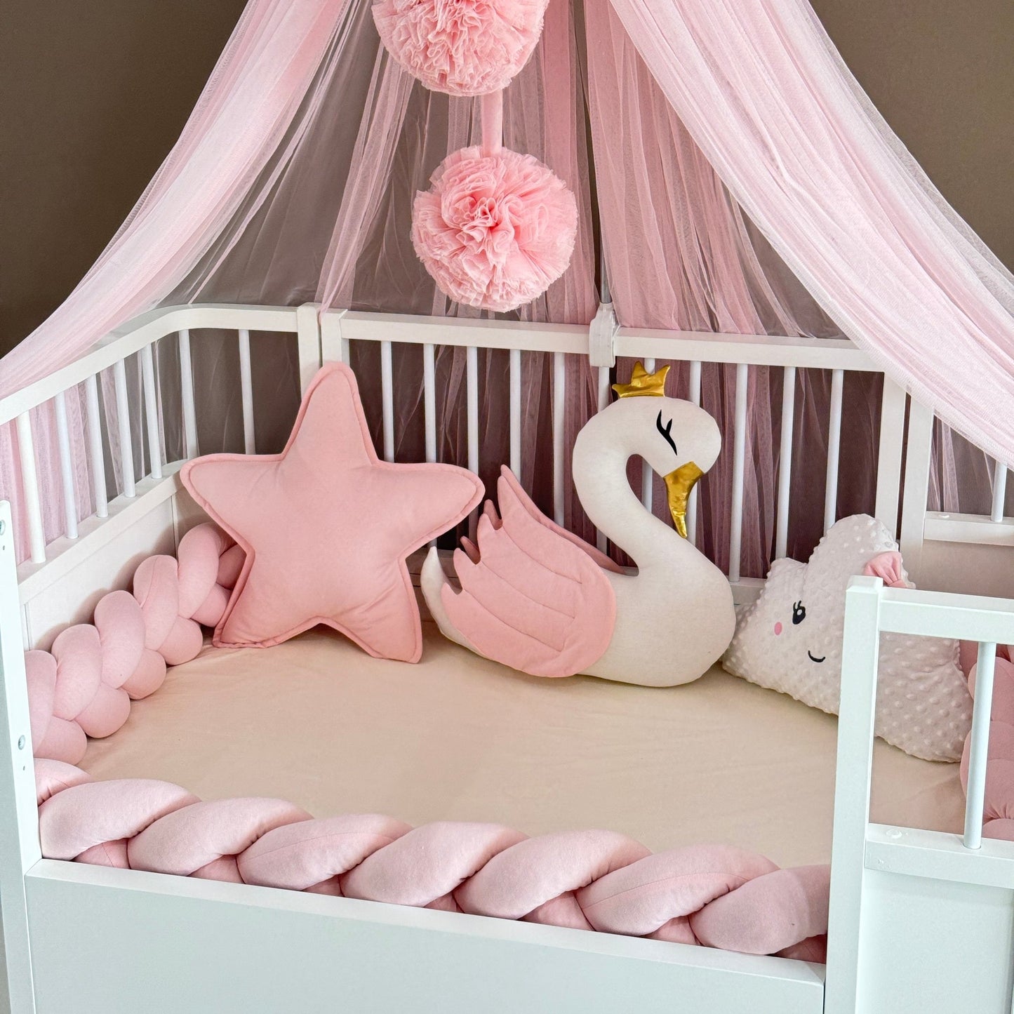 Personalized Crib Bumper Set - Toz Pembe