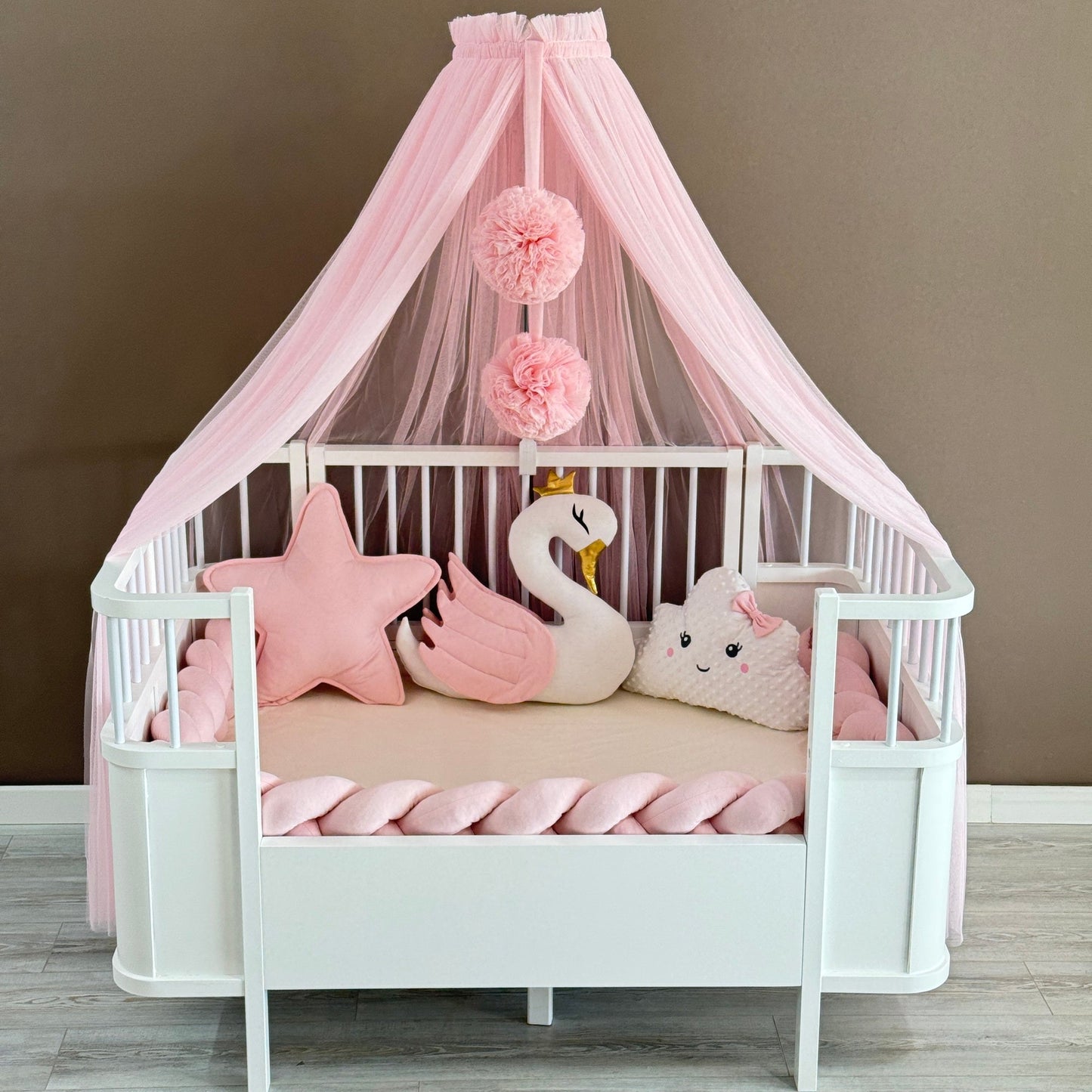 Personalized Crib Bumper Set - Toz Pembe