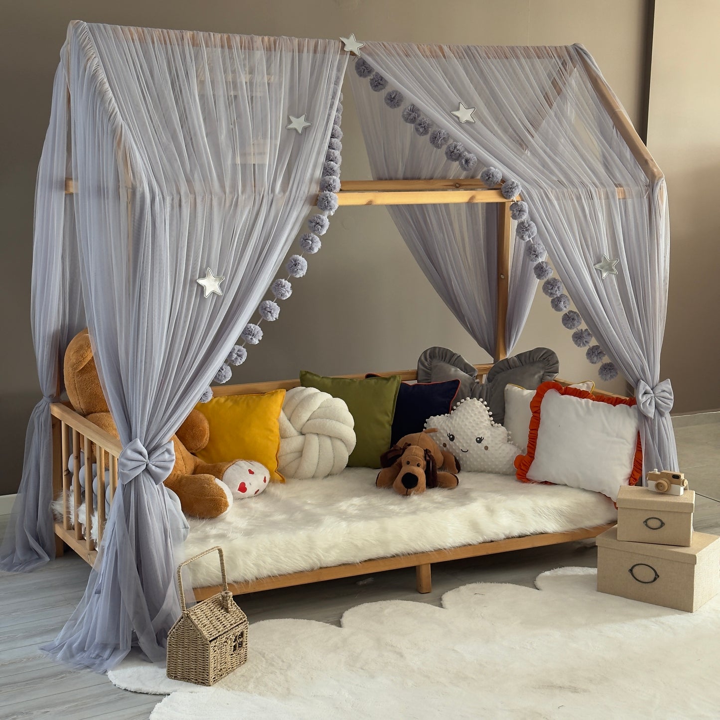 Gri Montessori Cibinlik - Premium Standart