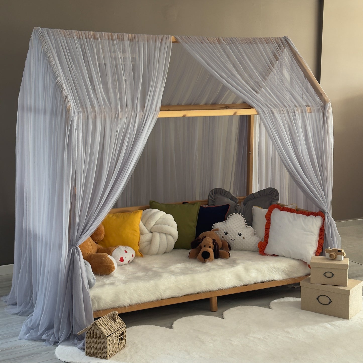 Gri Montessori Cibinlik - Premium Standart