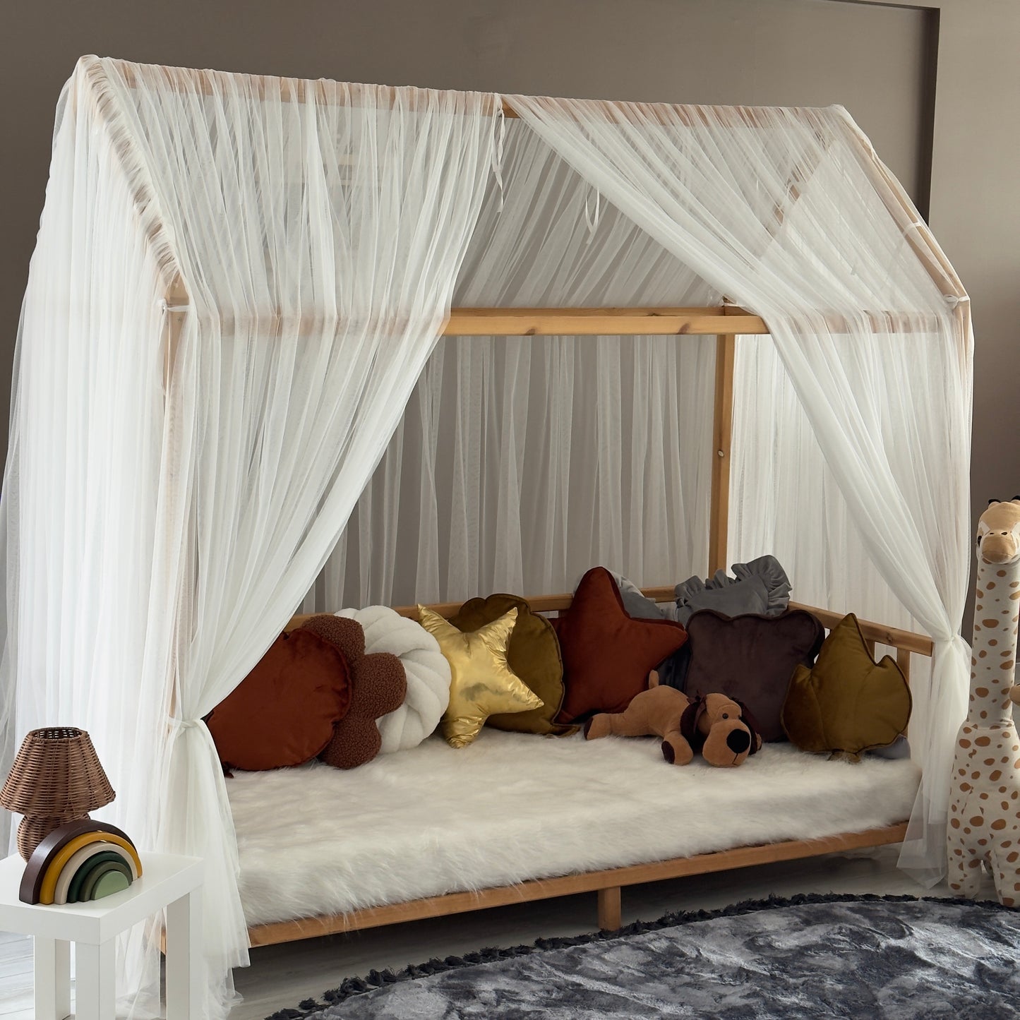 Beyaz Montessori Cibinlik - Premium Standart