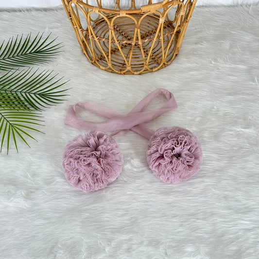 İkili Ponpon - Pastel Pembe