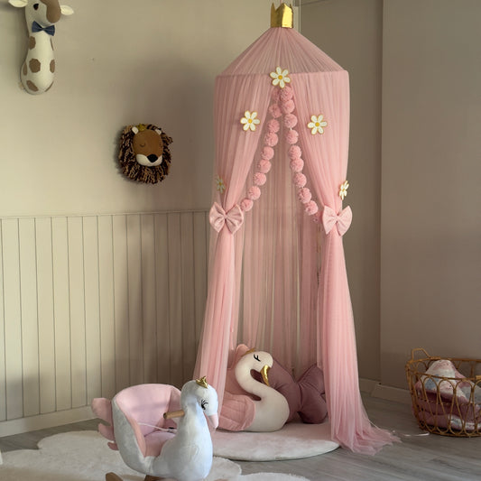 Premium Toz Pembe Tül Cibinlik