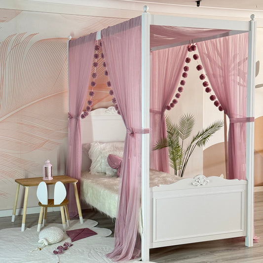 Pastel Pembe Poster Yatak Cibinliği