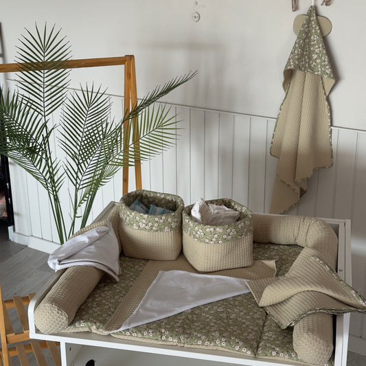 Alt Açma Setleri Yeşil PapatyaDesenli