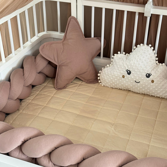 Personalized Crib Bumper Set  - Kahverengi
