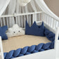 Personalized Crib Bumper Set  - Beyaz - İndigo