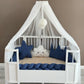 Personalized Crib Bumper Set  - Beyaz - İndigo