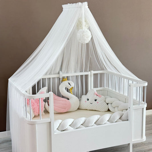 Personalized Crib Bumper Set  - Beyaz - Toz Pembe