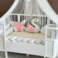 Personalized Crib Bumper Set  - Beyaz - Toz Pembe