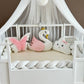 Personalized Crib Bumper Set  - Beyaz - Toz Pembe