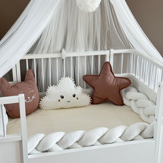 Personalized Crib Bumper Set  - Beyaz - Kahverengi