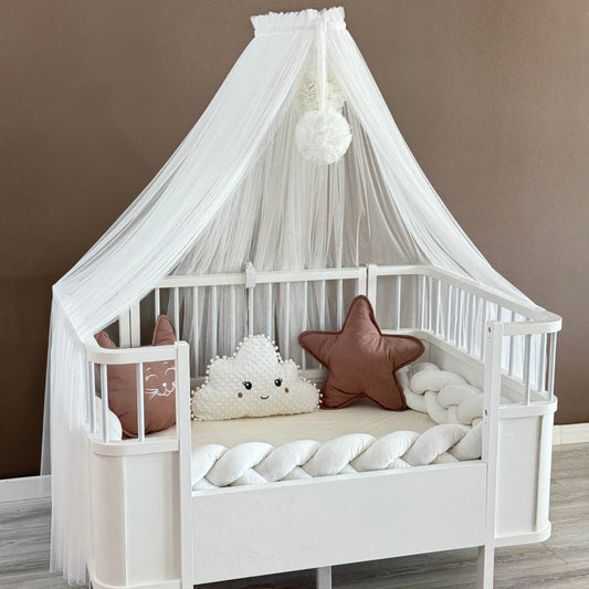 Personalized Crib Bumper Set  - Beyaz - Kahverengi