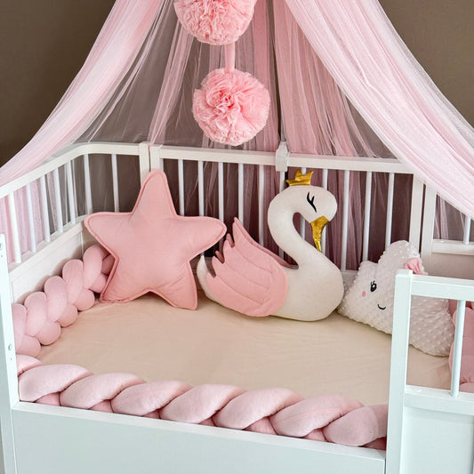 Personalized Crib Bumper Set  - Toz Pembe